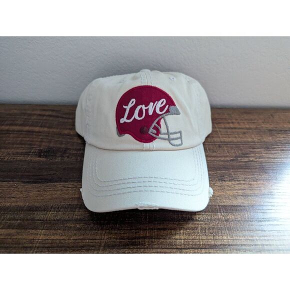 2/$30 Stone Football Helmet Ladies Baseball Hat - Picture 3 of 7